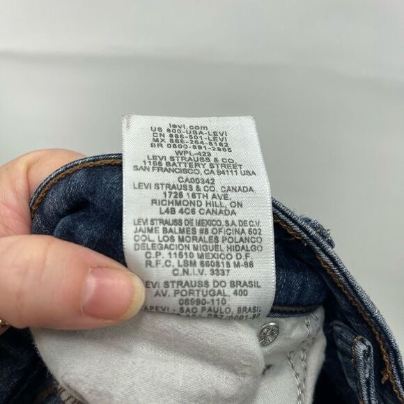 Levi's Womens Tapered Leg Jeans The Original Stretch Mid Rise Dark Wash Blue 10 - Picture 11 of 11